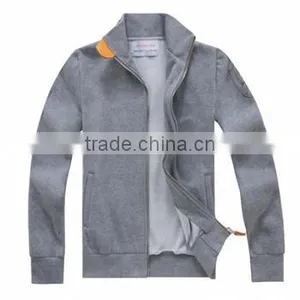 Dark Gray Color Plain Sweatshirts Hot Whosale Zipper Hoody Without Hood Plain Sweat Shirt for Men thumbnail-1