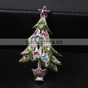Zm53213a 2017 Cheap Christmas Ornaments Christmas Tree Brooch Wholesale thumbnail-2