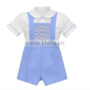 Newborn Baby Christmas Outfits Smocked Romper Baby Boy thumbnail-1