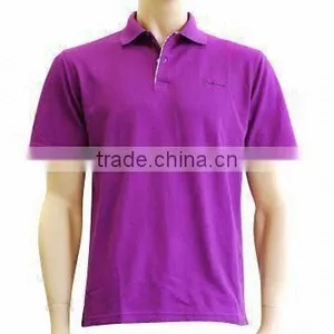 Men's 100% Cotton Polo T-shirt With Turndown Collar, Available in Purple, Suitable for Promotions thumbnail-1