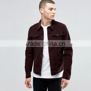 New Design Wine Shirt Style Men Plain Lapel Causal Jacket for Young Men With Button and Pocket thumbnail-1