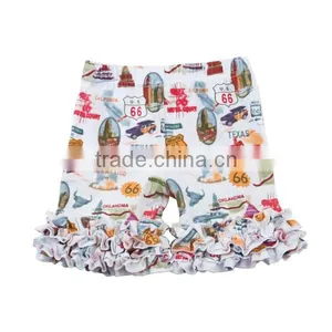 Wholesale Boutique Ruffle Kids 100% Cotton Ruffle Girls Summer Shorts thumbnail-4