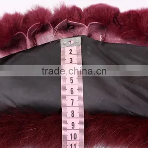 Myfur Newest Design Fashion Wine Red Color Soft Fox Body Fur Long Collar thumbnail-4