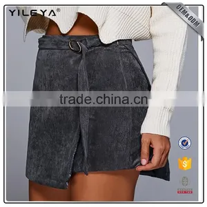2017 A Line Corduroy Wild Mini Skirt for Lady thumbnail-1