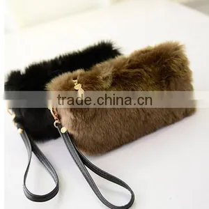 Fashion Warm Winter Handbags, Faux Fur Women Bag Purse With Chain, Fake Fur Ladies Shopping Bag thumbnail-3