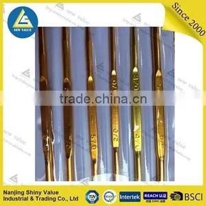 OEM 3/0&4/0 Golden Double Pointed Aluminum Crochet Hook Knitting Needles thumbnail-1