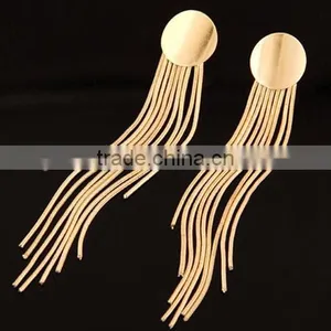 Alloy Contracted Tassels Circular Temperament Gold Earrings thumbnail-1
