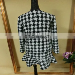 Powersweet Elegant Design 2014 Aate Plaid Knitted Woolen Two Pieces Blouse And Skirt thumbnail-1