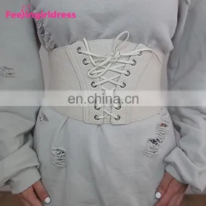 New Lace Up Wide Waist Trainer Corset Belt Women Shape-Making Fashion Elastic Belt thumbnail-3