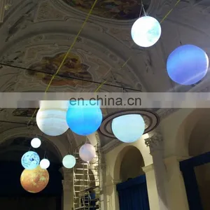 Attractive Lighting Inflatable Nine Planets / Inflatable LED Planet Balloons For Hanging thumbnail-2