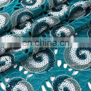 High Quality African Organza Lace With Sequins/sequins Organza Lace thumbnail-1