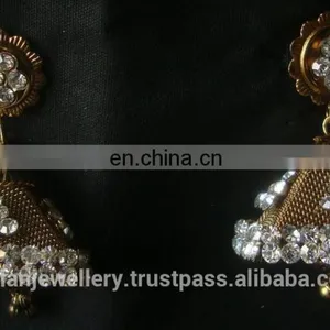 Indian Jewelry Jhumka Earrings, Big Jhumka, Gold Silver Plated Earrings Manufacturer thumbnail-6