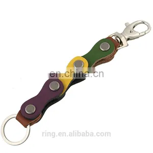 Factory Direct Sell Custom Leather Link Keychain Fashion Key Ring thumbnail-1