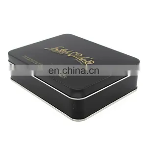 Black Colored High Glossy Varnished Chocolate Packaging Tin Box Wholesale With PET Tray thumbnail-2