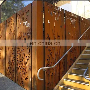Weathering Corten Steel Laser Cutting Panel for Fence & Screen thumbnail-4