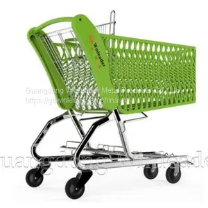 YLD-MT200-2FB Plastic Shopping Cart Plastic Supermarket Trolley Plastic Shopper Trolley thumbnail-1