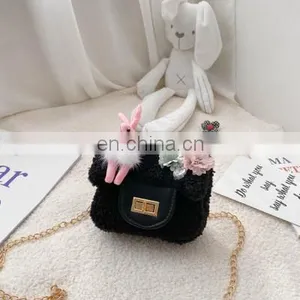 Korean Children's Bag Autumn / Winter 2020 New Shoulder Bag Cute Plush Rabbit Crossbar Fashion Small Fragrant Bag thumbnail-6