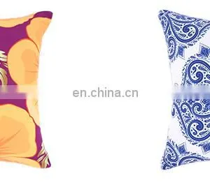 Wholesale Decorative Stocking Flower Printed Polyester Canvas Outdoor Cushion Cover With White Piping and Invisible Zipper thumbnail-3