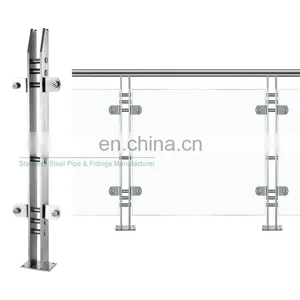 Modern House Stainless Steel 304 316 Terrace Glass Balustrade Balcony Plexiglass Railing Designs thumbnail-7