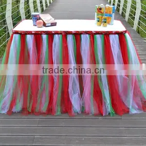 Customized Tutu Tableware Tulle Table Skirt Party Wedding Decorations China SD103 thumbnail-1