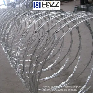 Hot-dip Galvanized or Stainless Steel Concertina Long Razor Barbed Tape Obstacles thumbnail-1