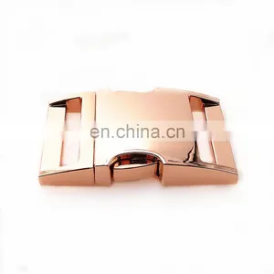 Rose Gold Metal Zinc Alloy Buckle Dog Collar Quick Side Release Buckle For Dog Accessories thumbnail-1