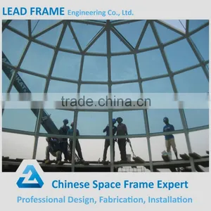 High Standard Space Frame Dome Steel Building With Glass Roof thumbnail-3