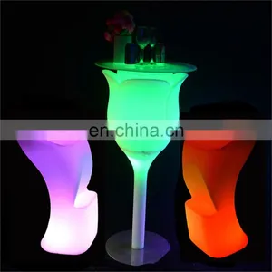 Wireless Morden Outdoor Furniturewholesale High Quality Led Rechargeable Luminous Tables and Chairs Colorful Light up Sofa Chair thumbnail-4
