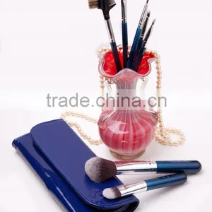 7 Piece Soft Bristles Makeup Brushes Travel Makeup Brush Kit With Royal Blue Cosmetic Brushes Case thumbnail-4