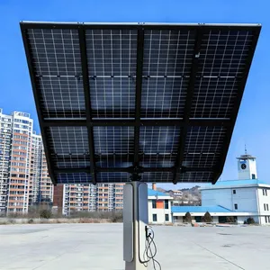 Wanze Energy Smart Dual Axis Solar Tracker Carport 5.2kWp Integrated EV Charging Station With 10kWh Battery Storage for Commercial Parking Lots thumbnail-2