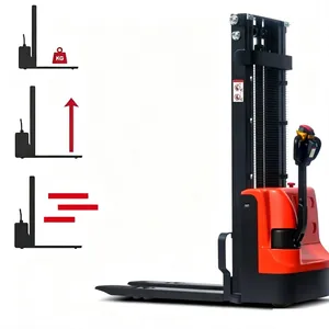 Walkie Fully Electric Pallet Stacker 1.2t 1.5ton Stacker Forklift With 3m 4m Warehouse Narrow Aisle thumbnail-1