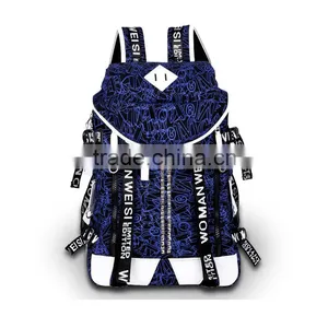 Wholesale Custom Canvas Hiking School Bags Travel Printed Laptop School Bag Backpack thumbnail-1