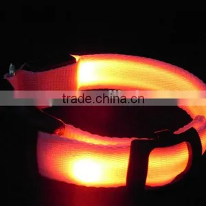 Pure Color Double Side Exposure Flat Optical Fibre Led Pet Dog Collar thumbnail-2