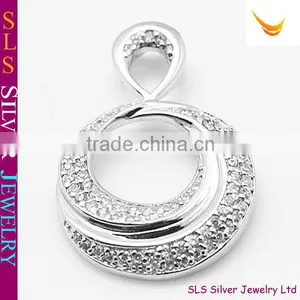 Hollow Circular Silver Charm Pendants thumbnail-1