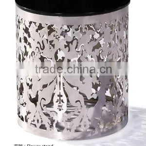 Hollow Stainless Steel Round Side Table thumbnail-1