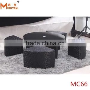 3 Pc Glass Top Cocktail Coffee Table Set thumbnail-1