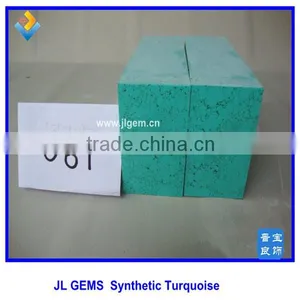Wholesale Cheap Price Synthetic Light Blue Turquoise Rough Block With Strip thumbnail-1