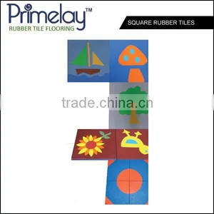 Beautiful Patterned Rubber Tiles For Children Room / Playground (Square Shape) thumbnail-4