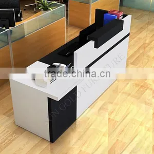 Modern Wood Half Round Glass Top Reception Desk (SZ-RT007) thumbnail-3