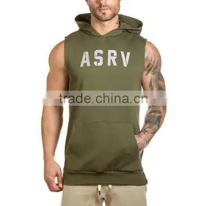 Wholesale Mens Cotton Sleeveless Pullover Gym Hoodies thumbnail-3