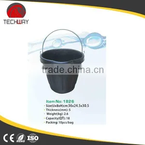Recycled Rubber Pail With Lip,black Construction Bucket thumbnail-1