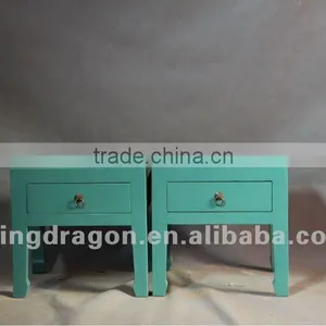 Chinese Antique Furniture Pine Wood Beijing Yellow/red/blue/black/green Color One Drawer Stool thumbnail-1