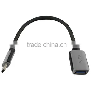 23cm Length Braid USB 3.1 Type -C Male To USB 3.0 A Female OTG Host Cable thumbnail-1