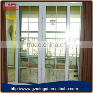 Upvc Frame Glass Door With White Grids thumbnail-1