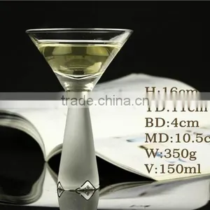 Handblown Custom Crystal Thick Base Cocktail Glass Martini Glass for Holiday Gift Barware thumbnail-2