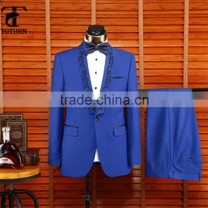 2016 Hot Selling British Style Oem Manufacturer Formal Wear Gem Embroidery Design Pant Coat Design Men Wedding Suits Man thumbnail-2