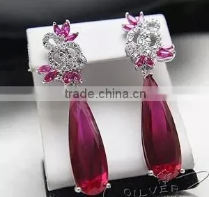 JINSE Big Beautiful Drop Earrings Made With Larger Zircon thumbnail-1