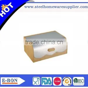 Finely Processed Stainless Steel Wooden Bread Bin thumbnail-2