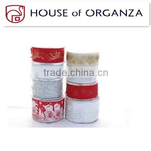 2014 Bronzing Colorful Organza Chrismas Ribbon for Chrismas thumbnail-1