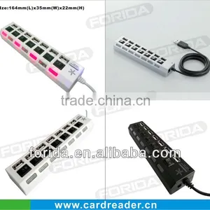 Built-in Cable and Led Indicates 7 Ports Hi-Speed USB 2.0 HUB thumbnail-1